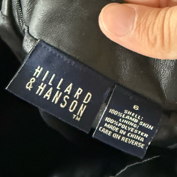Hilard & Hanson|Vintage black 100% lamb leather pencil skirt size 6•••NWT - Picture 7 of 9